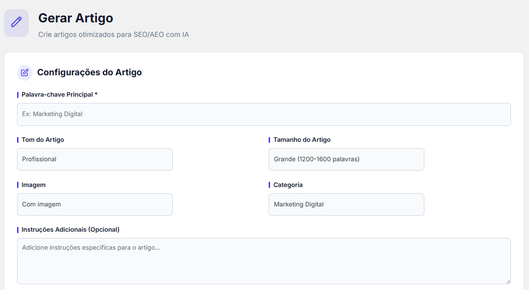 Gerar Artigo